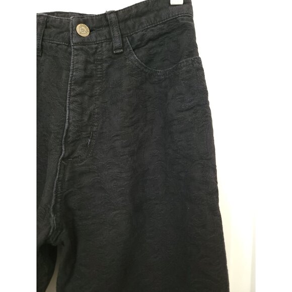 Vtg Guess Georges Marciano Black Jacquard High Waisted Jeans w/ Zip Ankle Sz 28 - Picture 5 of 10